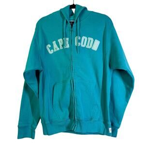 CUFFY'S Hoodie Medium Zip Up Cape Code Massachusetts Ribbed Cuffs Sweatshirt